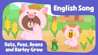 Brown TV Oats Peas Beans and Barley Grow  Nursery Rhymes  Line Friends Kids Song