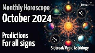 October Horoscope 2024  Monthly Predictions  Vedic Astrology rashifal #siderealastrology#rashifal