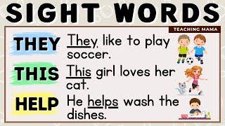 LETS READ  SIGHT WORDS SENTENCES  THEY THIS HELP  PRACTICE READING ENGLISH  TEACHING MAMA
