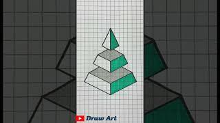 3D Pyramid triangle - 3D Illusion Floating drawing #thrillingartmagic #shorts #youtubeshorts #viral