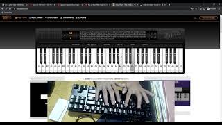 rush e on virtual piano using pc keyboard  with handcam