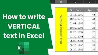 How to write VERTICAL text in Excel
