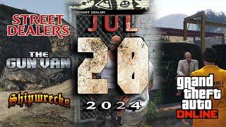 GTA Online Street Dealers Gun Van & Shipwreck Locations July 20th 2024.