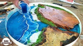 How to make Epoxy Coffee Ocean Table - Resin Art and Wood  Woodworking Projects