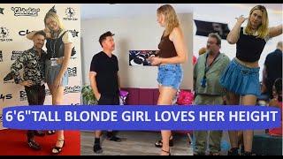 66 Tall Blonde Girl Loves Her Height