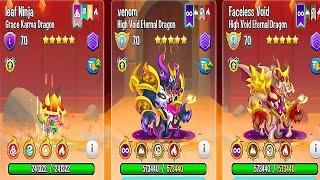 DRAGON CITY  NEW UPGRADE TWO HIGH VOID ETERNAL DRAGON LVL 70 MAX FIGHTING IN ARENA FIRE