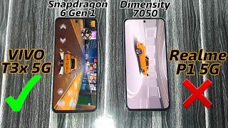 ViVo T3x vs Realme P1 Speed Test Gaming AnTuTu  Snapdragon 6 Gen 1 vs Dimensity 7050