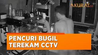 Aksi Pencuri Bugil Terekam CCTV Kafe di Banjarmasin Pelaku Sempat Mandi