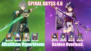 C0 Alhaitham Hyperbloom & C0 Raiden Overload  Spiral Abyss 4.6  Genshin Impact