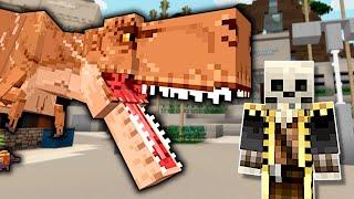 RELEASING THE T-REX IN JURASSIC WORLD - Minecraft Multiplayer Gameplay