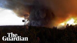 Timelapse footage shows fire tornado form in California wildfire