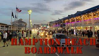 I am walking along  the Hampton Beach NH  Boardwalk #traveleatsleep