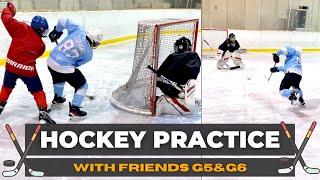 Hockey Drills for 2 Players & Goalie - Shooting Practice