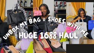 Huge 1688 Haul- unbox my bag and shoes with me -