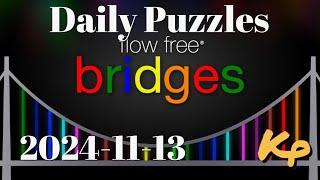 Flow Free Bridges - Daily Puzzles - 2024-11-13 - November 13th 2024