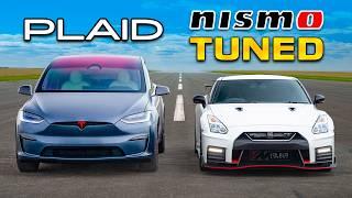 Tuned NISMO GT-R v Tesla Plaid DRAG RACE