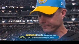 Brandon Staley Interview After Being Down 42-0@ Halftime  Chargers vs Raiders 2023 Highlights