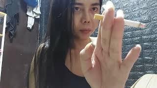 natural long nails smoking marlboro red