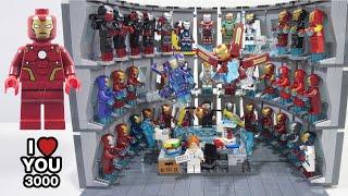 Every Lego Iron Man  Tony Stark  War machine  Rescue Minifigure ever made VS movie and comic