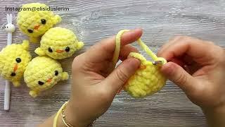 Amigurumi Civciv Anahtarlık Yapımı Crochet Making Chick Keychain