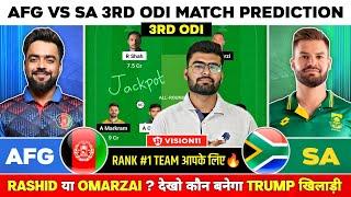 AFG vs SA Dream11  AFG vs SA Dream11 Prediction  Afghanistan vs Southafrica ODI Dream11 Team Today