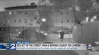 Sex act in street Man and woman caught on camera