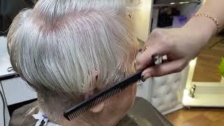 КОРОТКАЯ ЖЕНСКАЯ стрижка шапочка КОТОРУЮ ЛЕГКО ПОВТОРИТЬ ДОМА \ СТРИЖКА 60+ ANTI-AGING CUT 60+