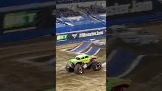 Monster Truck Unexpectedly Turns Over