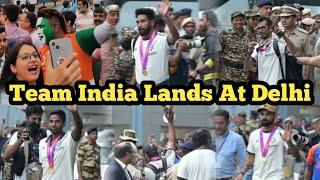 The Trophy  is Finally At Home Team India Lands At Delhi Airport After Winning The T20 Worldcup