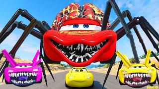 Live Epic Escape From Lightning McQueen Eater Monsters  McQueen VS Lightning McQueen BeamNG.Drive12