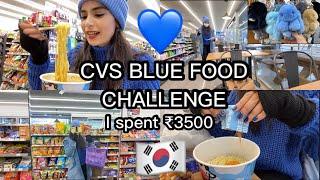 CVS BLUE FOOD ONLY CHALLENGE +  Shopping in Downtown  vlog