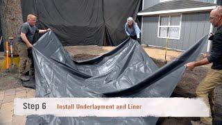 How to Build a Koi Pond Step 6 - Install Underlayment and Liner