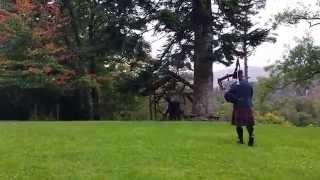 Scottish bagpipe  Highland Wedding  GlenFinnan church baptism ending