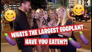 Asking Sexy Girls - Whats the largest COCK eggplant have you eaten?   - PG Rated For Tiktok