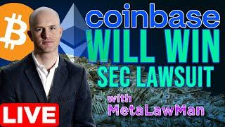 SEC Will Lose Coinbase Lawsuit  Crypto Regulation w MetaLawMan