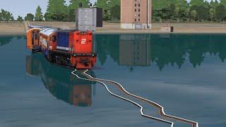 Kereta api berjalan di atas air sampai oleng  The train runs on water until it wobbles