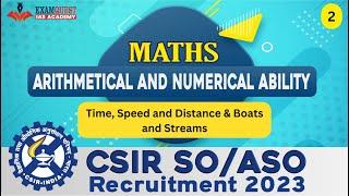 CSIR Recruitment 2023  Time Speed & Distance and Boats & Streams  CSIR SOASO classes  Marathon