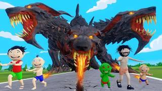 Bittu Sittu aur Dragon  Dragon Wala Cartoon Comedy Video  Monster Wala Cartoon