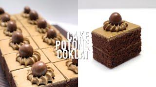 CAKE POTONG COKLAT KLASIK SIMPEL ENAK  CHOCOLATE SLICED CAKE RECIPE