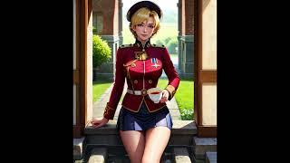 4K Ai art Girls und Panzer darjeeling  OST The British Grenadiers  Army Uniform  AI Lookbook