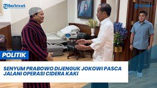 Senyum Prabowo Dijenguk Jokowi Pasca Jalani Operasi Cidera Kaki Ucap Terima Kasih Dukungan dan Doa