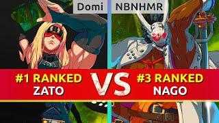 GGST ▰ Domi #1 Ranked Zato vs NBNHMR #3 Ranked Nagoriyuki. High Level Gameplay