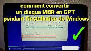 Comment Convertir un Disque MBR en GPT