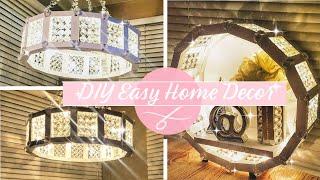 2 Home Decor DIY projects - DIY Light - DIY Wall Shelf - Wall Decor With Mostly Dollar Tree Items