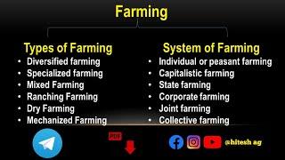 Types of farming  System of farming