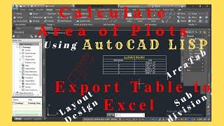 Automatically Calculate Area of Plots using LISP and Export to Excel  Calculate Area of Plots