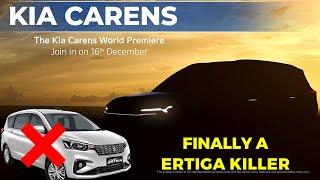 Finally We Are Getting A Ertiga Killer - Kia Carens Launch On 16.12.21 . Official Teaser Video