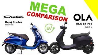 Bajaj Chetak vs OLA S1 Pro Gen 2  MEGA COMPARISON   Bike Info