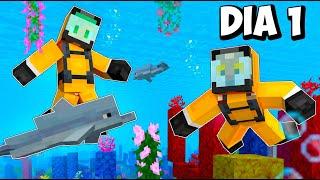 Minecraft pero BAJO el AGUA  Willy y Fargan DIA 1