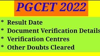 PGCET  Result Date & Document verification schedule